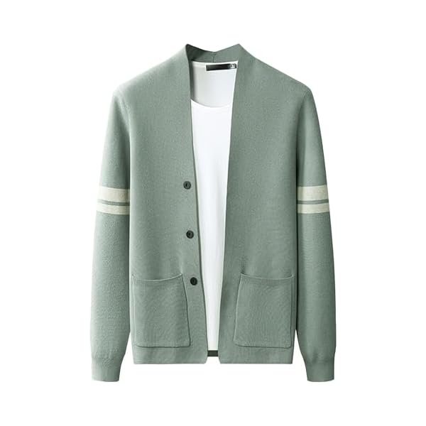 Mens Contrast Color Cashmere Buttons Cardigan Korean Business Casual Cardigans for Men Knitted Thin Style Men's Cardigan